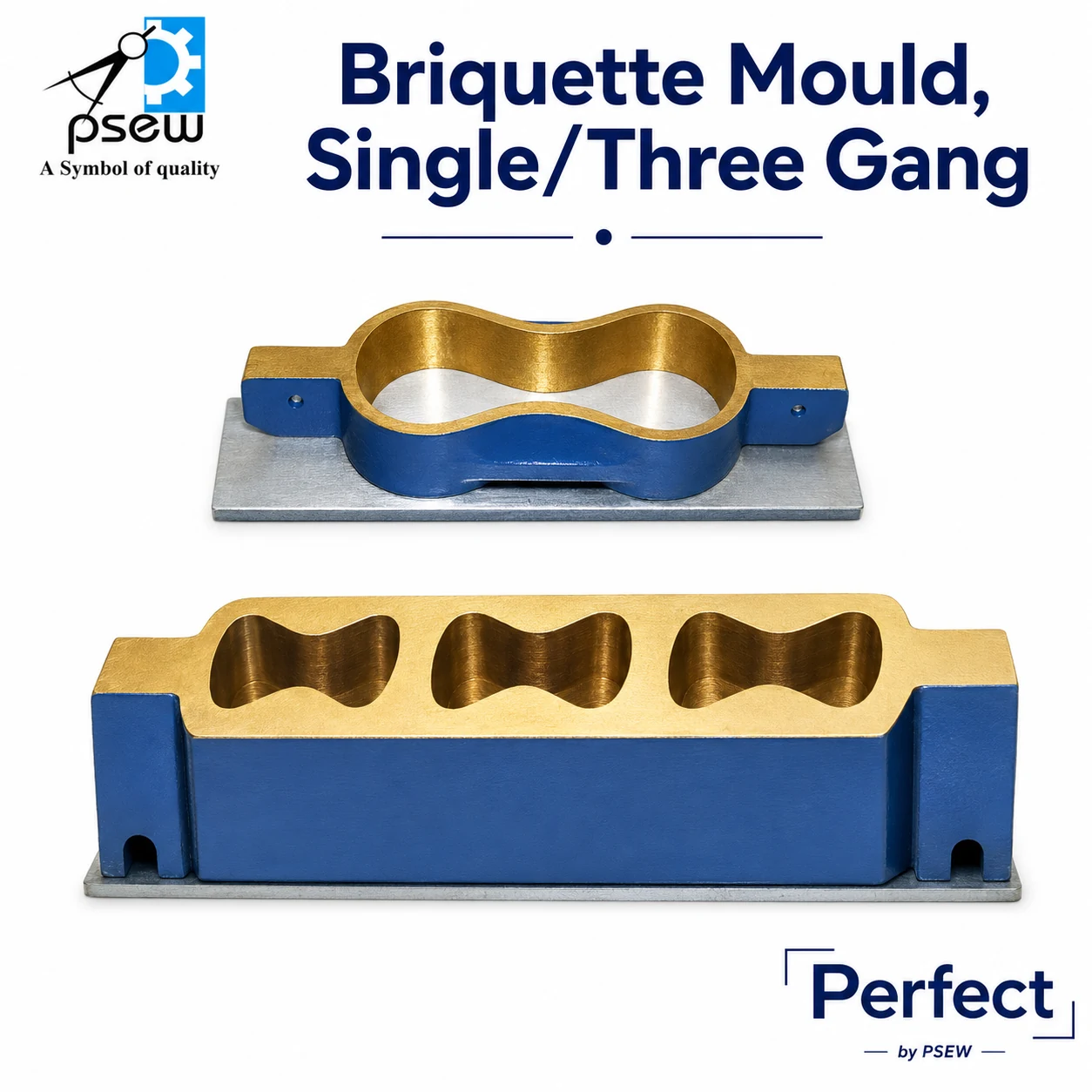 Briquette Mould — Single Gang/Three Gang with Steel Base Plate